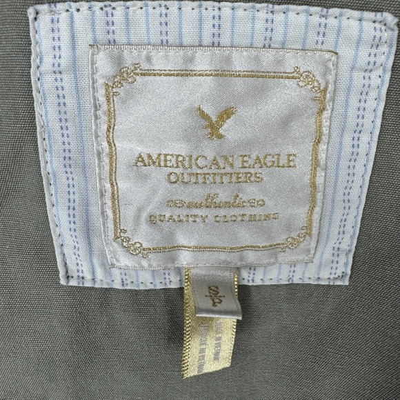 Vtg American Eagle Distressed Army Green Canvas Cargo Field Jacket Women's Small - Picture 3 of 12